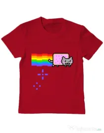 Tricou ADLER copil Nyan cat Rosu
