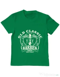 Tricou ADLER copil Old Classic Barber Verde mediu