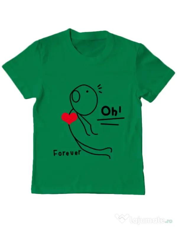 Tricou ADLER copil Our love story 2 Verde mediu