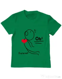 Tricou ADLER copil Our love story 2 Verde mediu