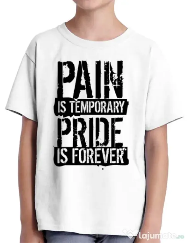 Tricou ADLER copil Pain and pride Alb
