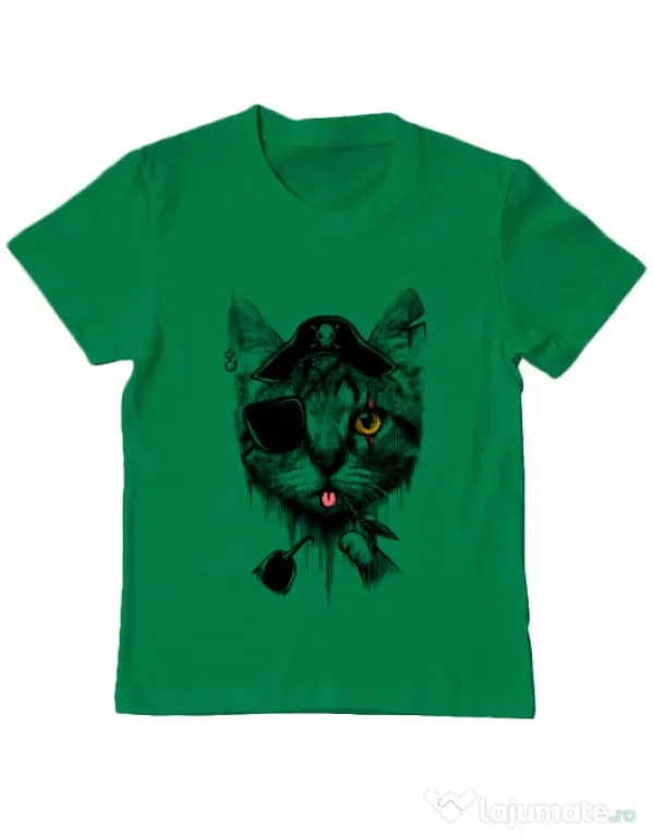 Tricou ADLER copil Piratecat Verde mediu