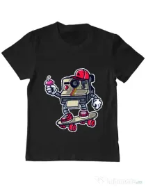 Tricou ADLER copil Polaroid Negru