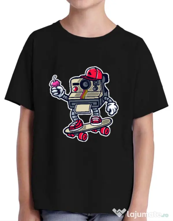 Tricou ADLER copil Polaroid Negru