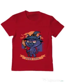 Tricou ADLER copil Purr halloween Rosu
