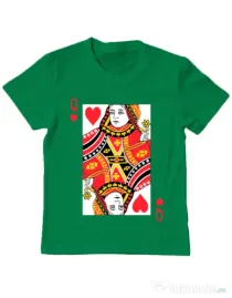Tricou ADLER copil Queen of hearts Verde mediu