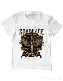 Tricou ADLER copil Road Rage Alb