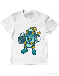Tricou ADLER copil Skate bastard Alb