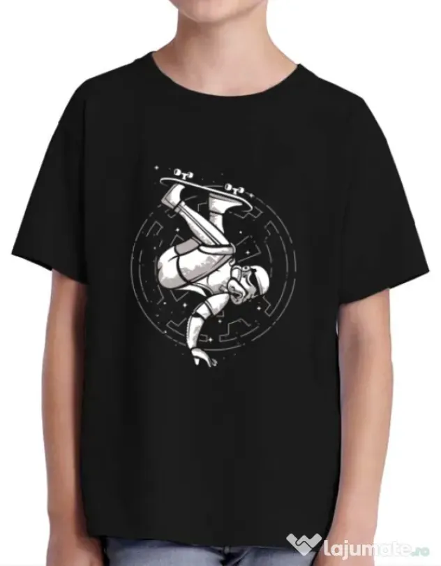 Tricou ADLER copil Skatetrooper Negru