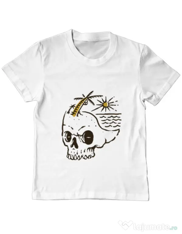 Tricou ADLER copil Skull Island Alb