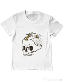 Tricou ADLER copil Skull Island Alb