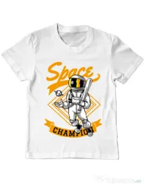 Tricou ADLER copil Space champion Alb