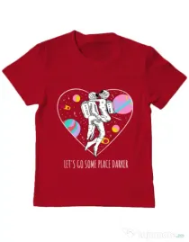 Tricou ADLER copil Space love Rosu