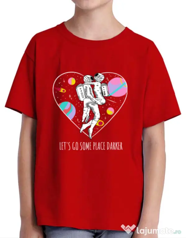 Tricou ADLER copil Space love Rosu