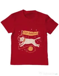 Tricou ADLER copil Stay Furrious Rosu