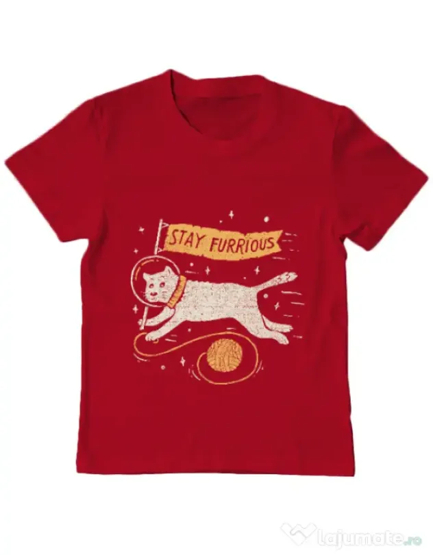 Tricou ADLER copil Stay Furrious Rosu