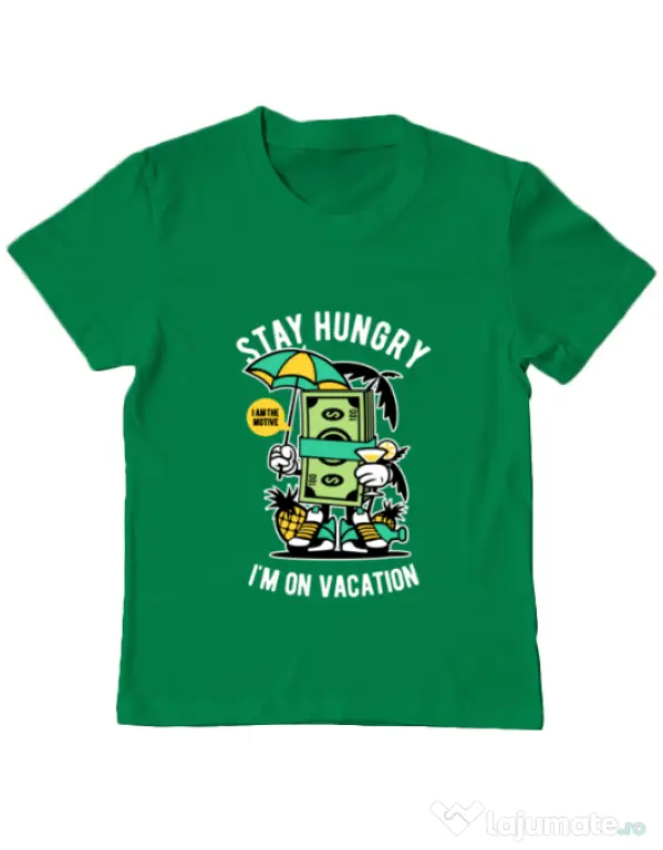 Tricou ADLER copil Stay Hungry Verde mediu