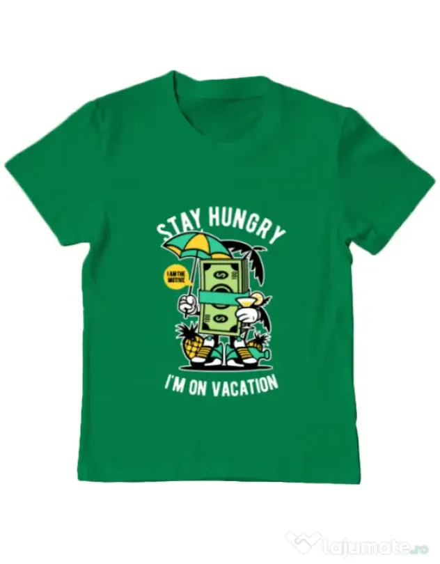 Tricou ADLER copil Stay Hungry Verde mediu