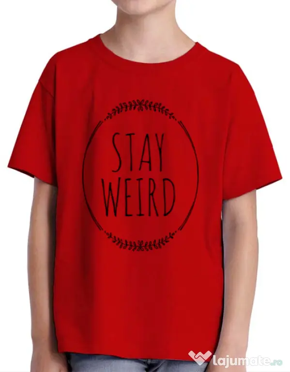Tricou ADLER copil Stay weird Rosu