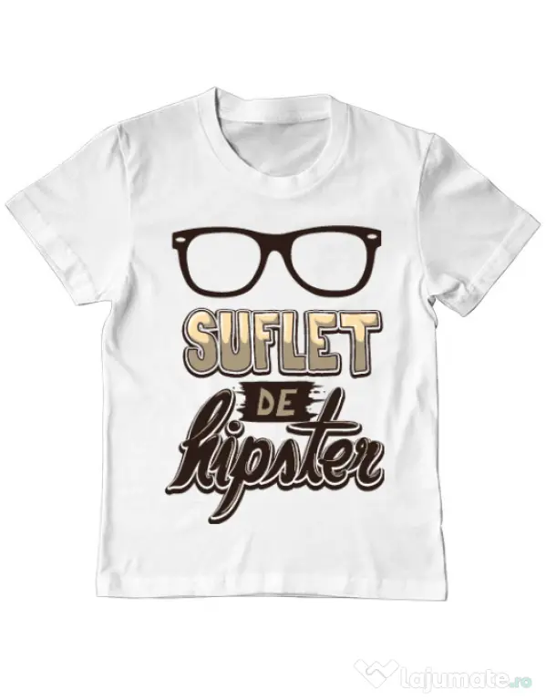 Tricou ADLER copil Suflet de hipster Alb