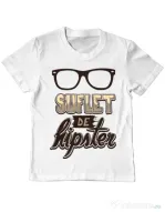 Tricou ADLER copil Suflet de hipster Alb