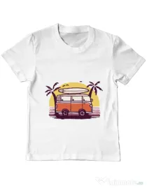 Tricou ADLER copil Sunset Van Alb