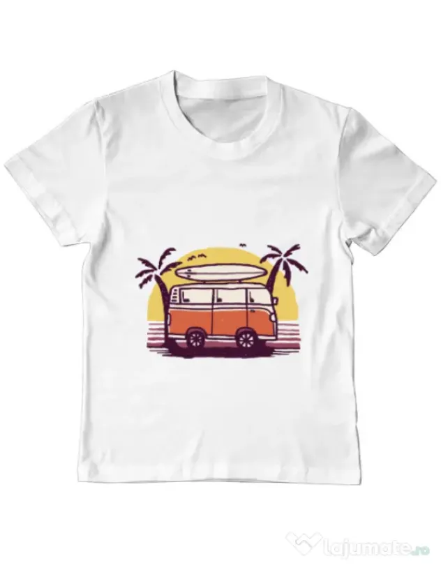 Tricou ADLER copil Sunset Van Alb