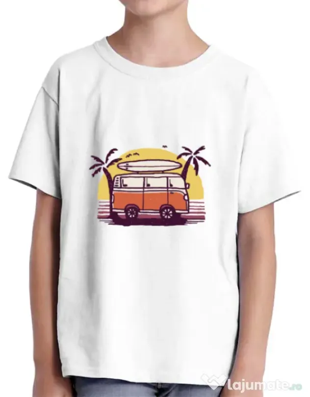 Tricou ADLER copil Sunset Van Alb