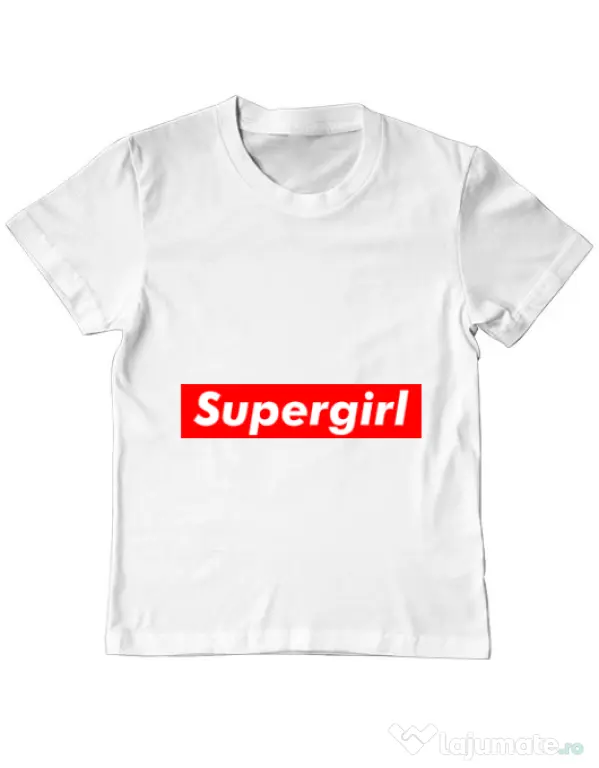 Tricou ADLER copil Supergirl Alb