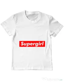 Tricou ADLER copil Supergirl Alb