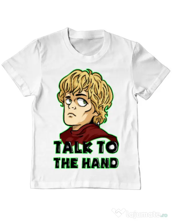 Tricou ADLER copil Talk to the hand Alb