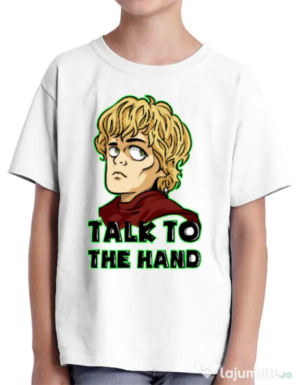 Tricou ADLER copil Talk to the hand Alb