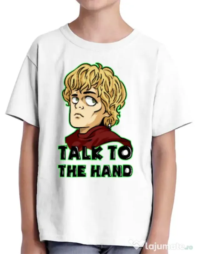 Tricou ADLER copil Talk to the hand Alb