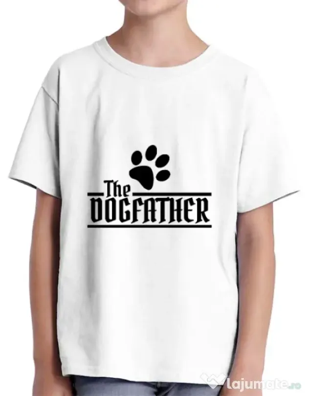 Tricou ADLER copil The dogfather Alb
