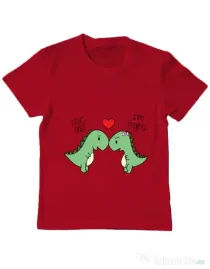 Tricou ADLER copil Trex love Rosu
