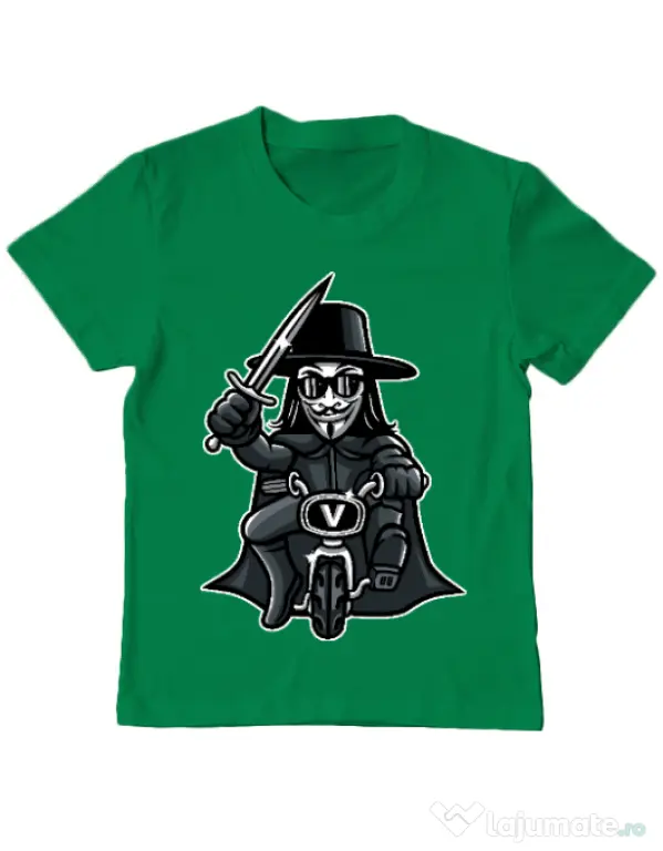 Tricou ADLER copil Vendetta Biker Verde mediu