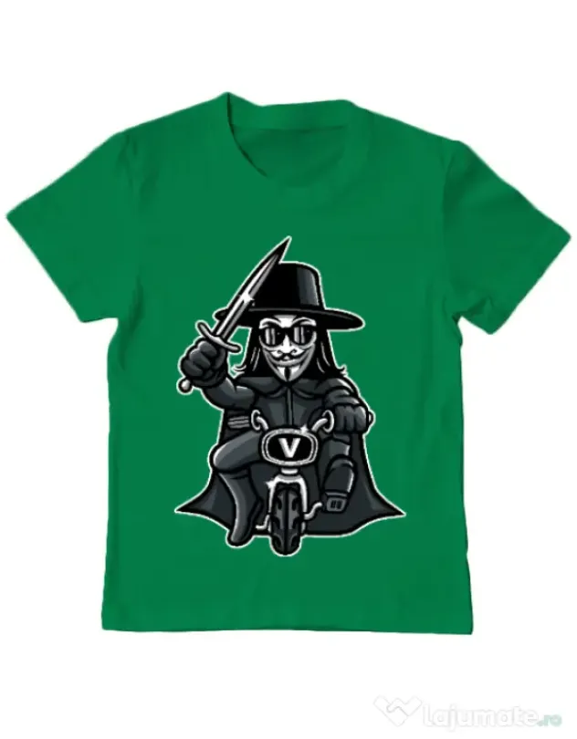 Tricou ADLER copil Vendetta Biker Verde mediu