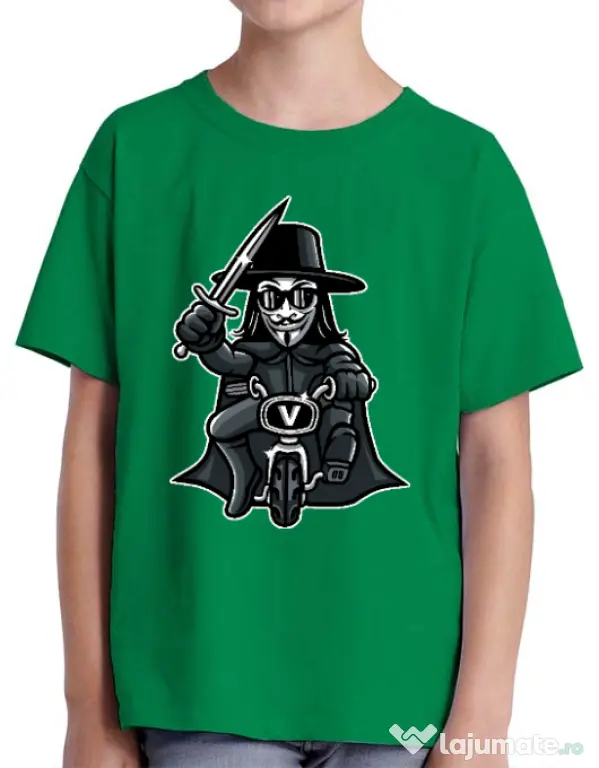 Tricou ADLER copil Vendetta Biker Verde mediu