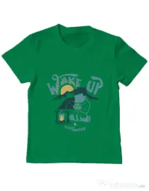 Tricou ADLER copil Wake up and drink a coffee Verde mediu