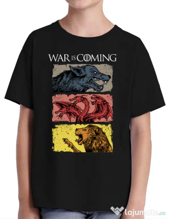 Tricou ADLER copil War is coming Negru