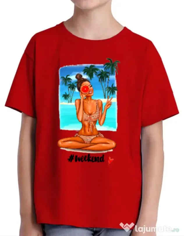 Tricou ADLER copil Weekend Rosu