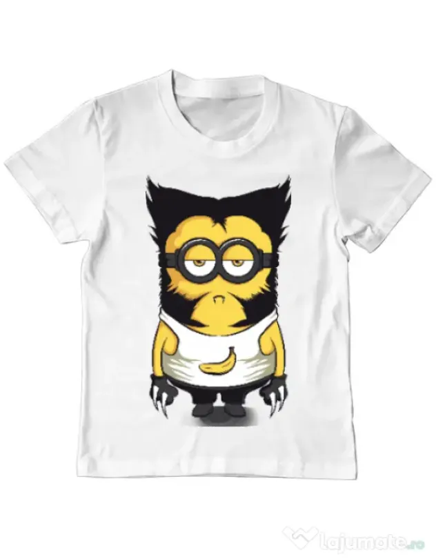Tricou ADLER copil Wolve minion Alb
