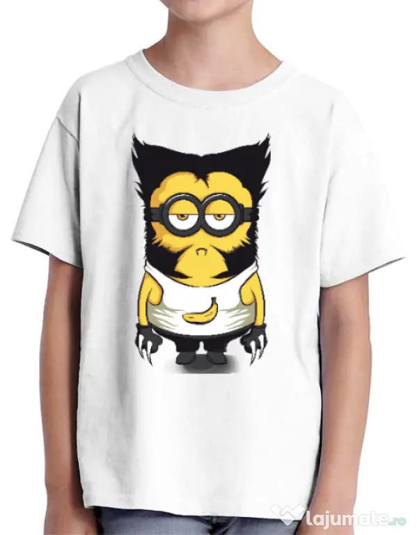 Tricou ADLER copil Wolve minion Alb