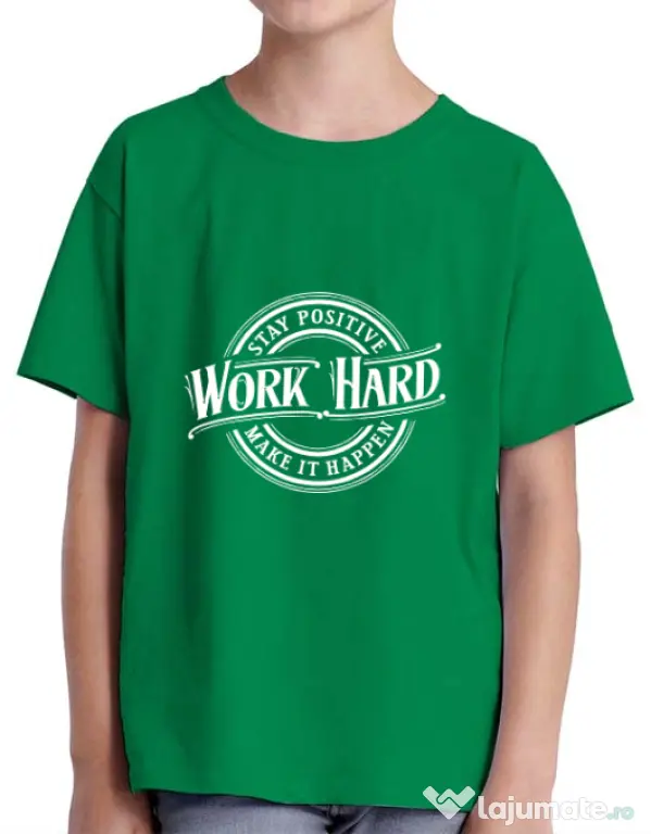 Tricou ADLER copil Work Hard Verde mediu