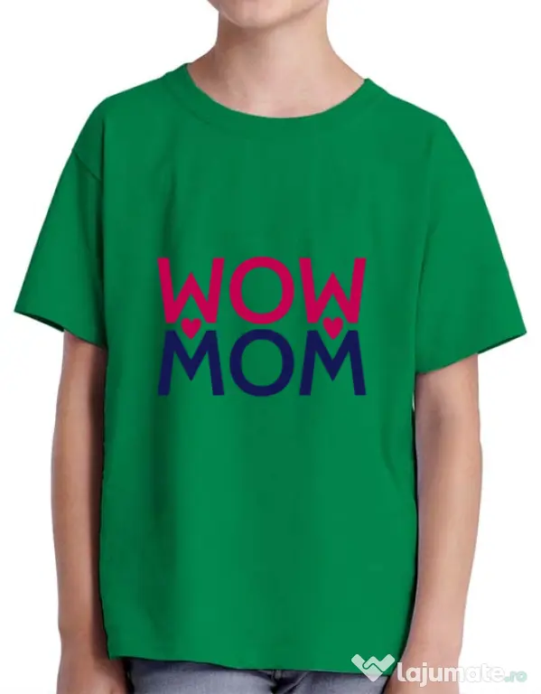 Tricou ADLER copil Wow mom Verde mediu