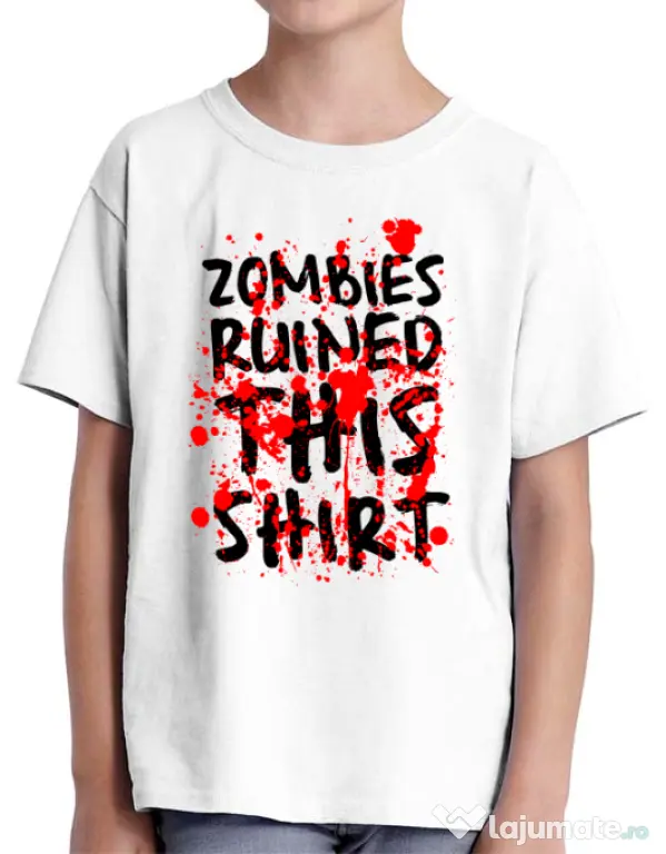 Tricou ADLER copil Zombies Alb