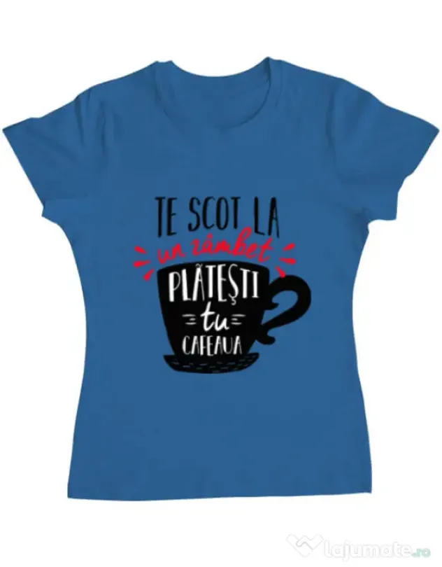 Tricou ADLER dama Te scot la un zambet Albastru azuriu