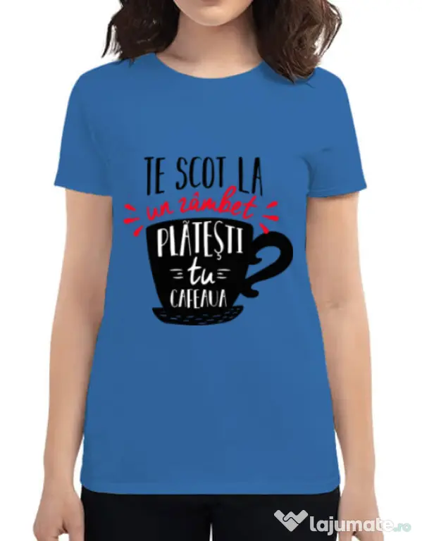 Tricou ADLER dama Te scot la un zambet Albastru azuriu