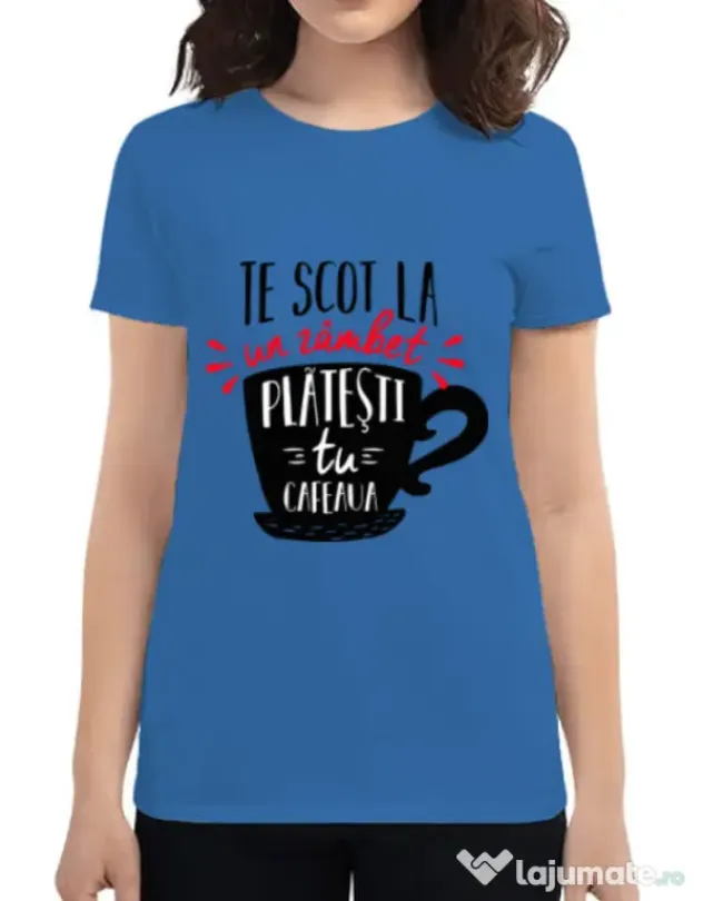 Tricou ADLER dama Te scot la un zambet Albastru azuriu