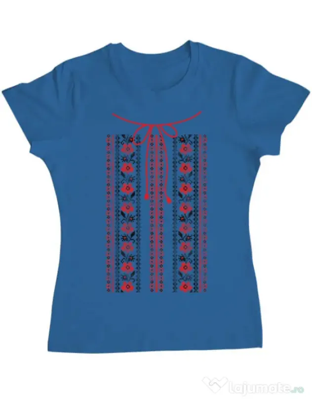 Tricou ADLER dama Etno 2 Albastru azuriu